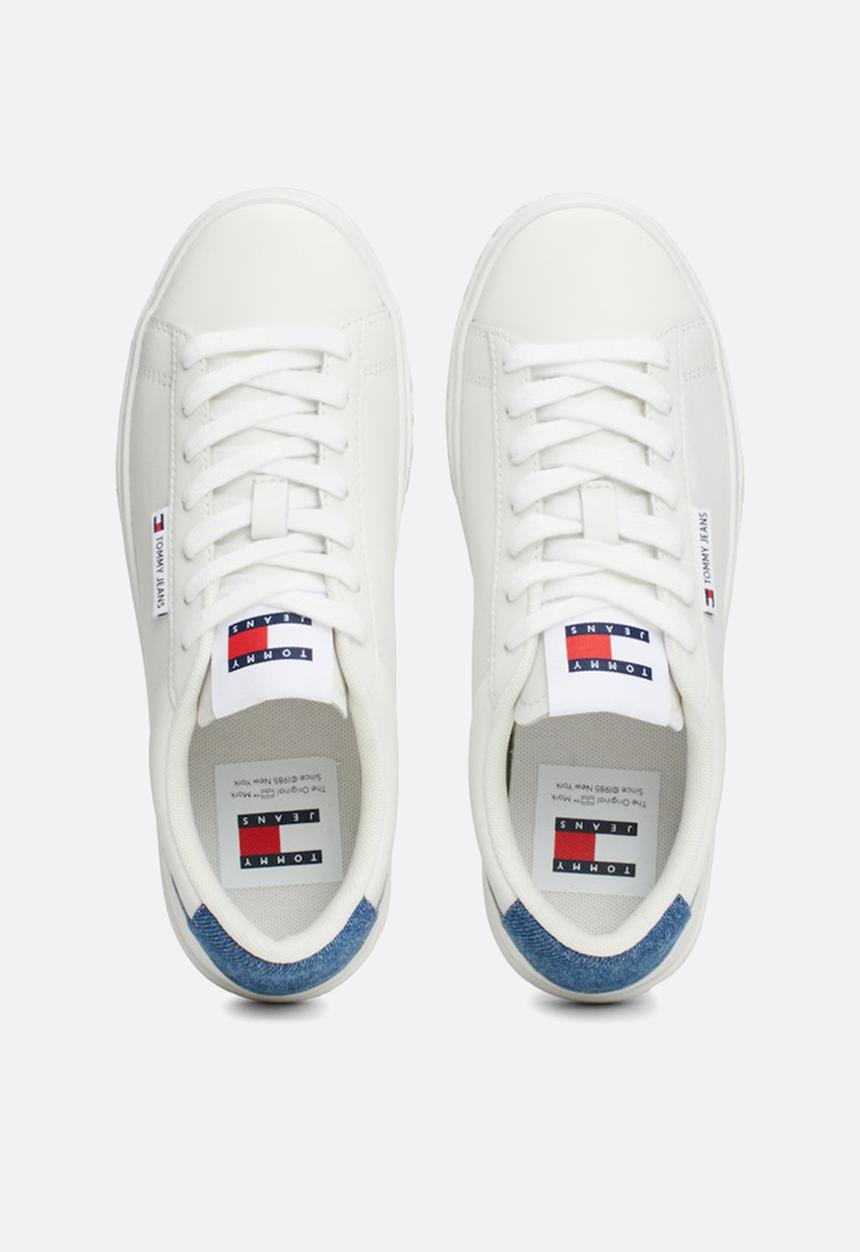 Tommy Hilfiger - Cupsole leather sneaker - ecru