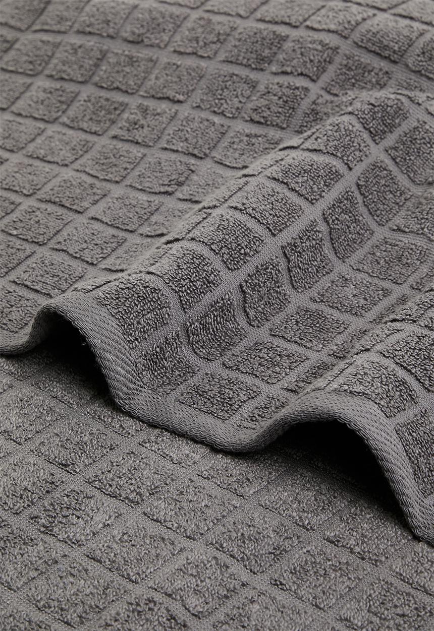 Colibri - Grid Check Zero Twist Towel - Charcoal