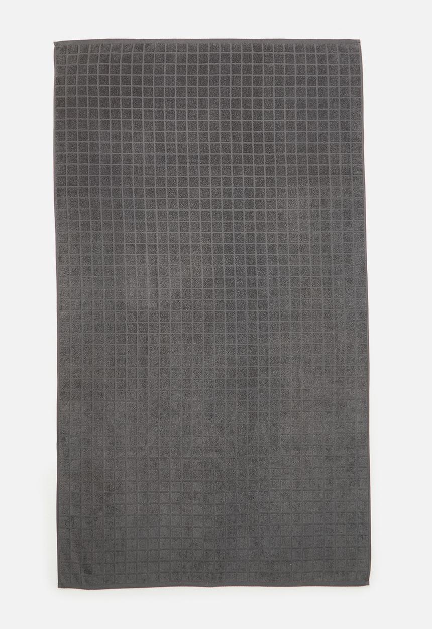 Colibri - Grid Check Zero Twist Towel - Charcoal