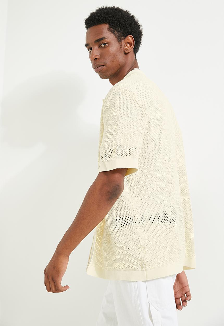 Cotton On - Pablo Short Sleeve Shirt - Cream Pattern
