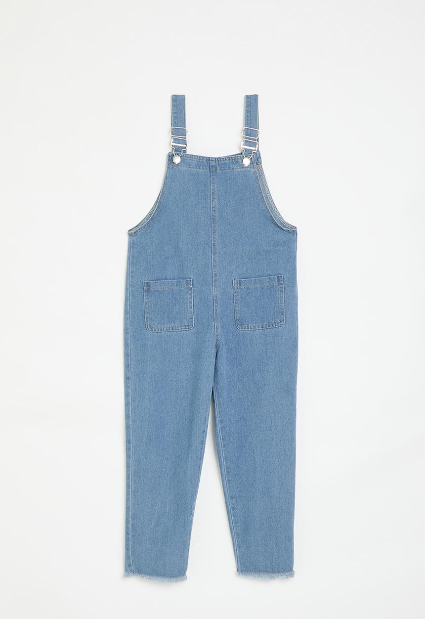 Pop Candy - Denim dungaree-stone wash