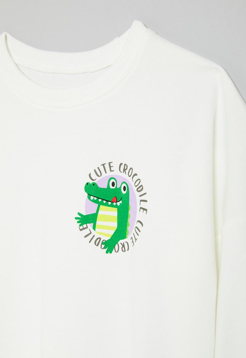 Pop Candy - Placement print sweatshirt - white/cute crocodile