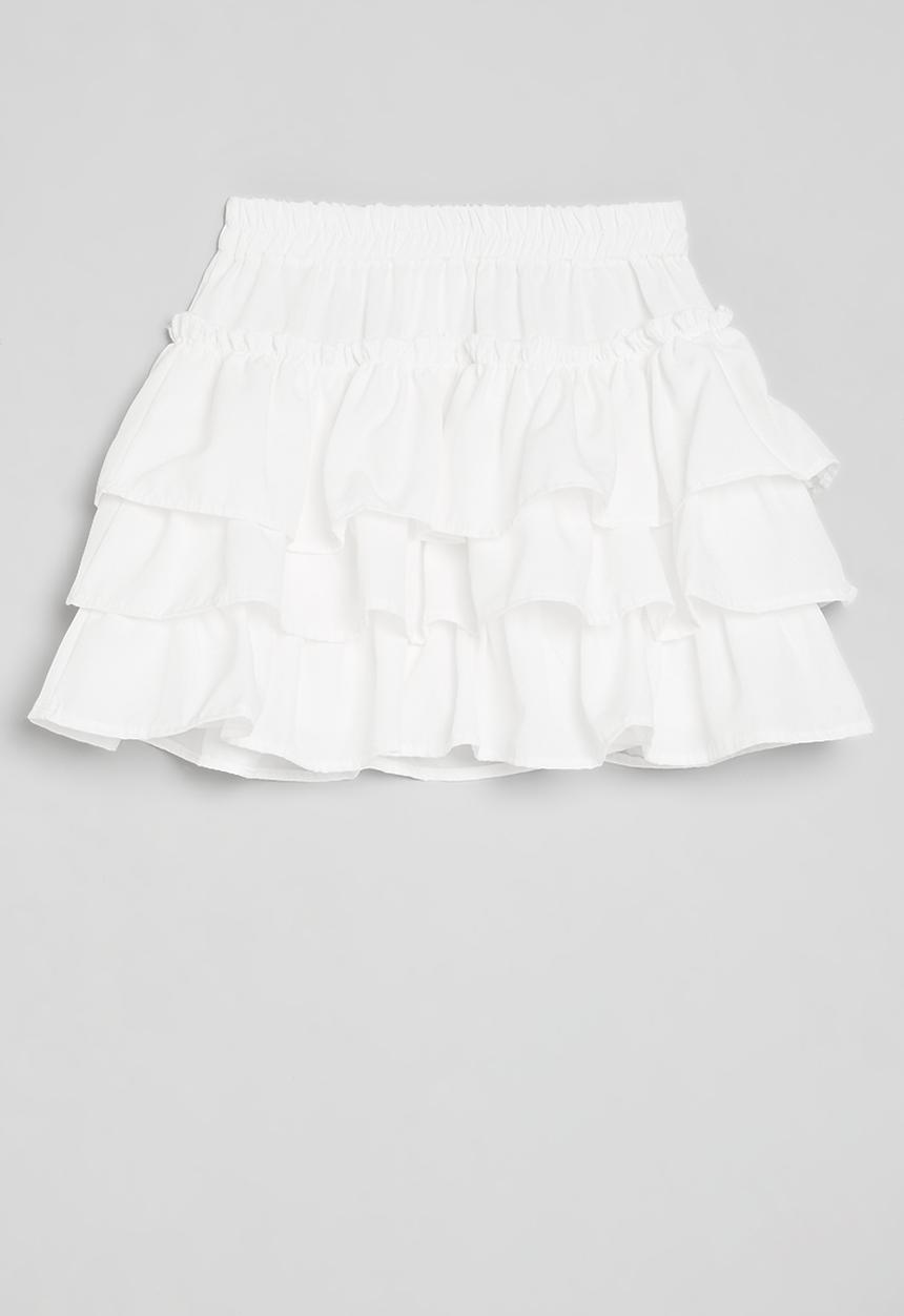 Pop Candy - Tiered skirt-white