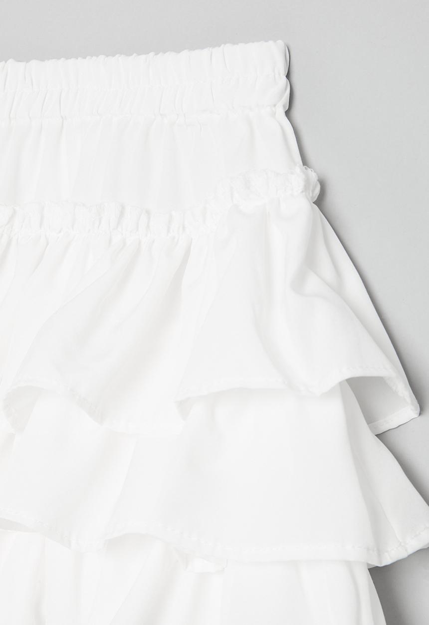 Pop Candy - Tiered skirt-white