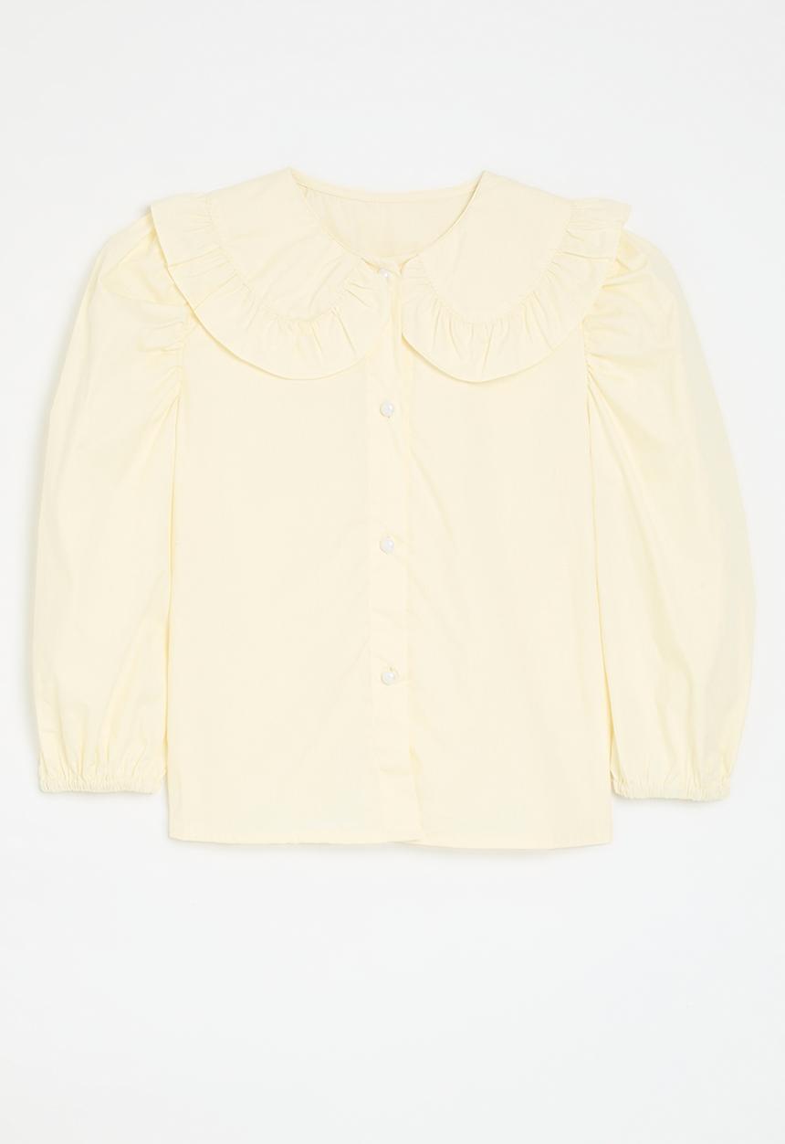 Pop Candy - Peter pan collar shirt-ecru