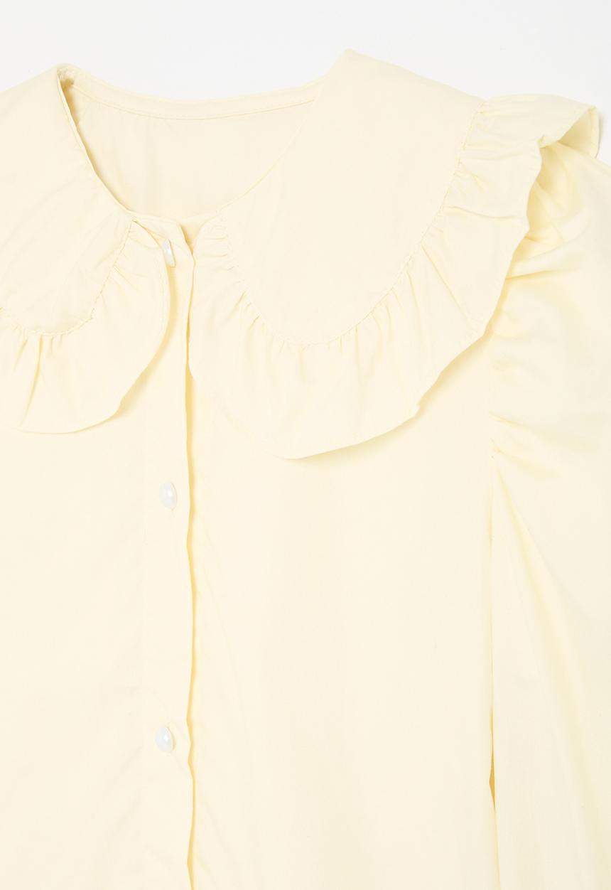 Pop Candy - Peter pan collar shirt-ecru