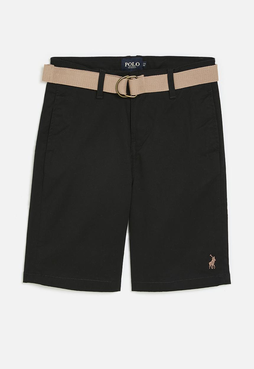 POLO - Boys andrew belted chino short - black