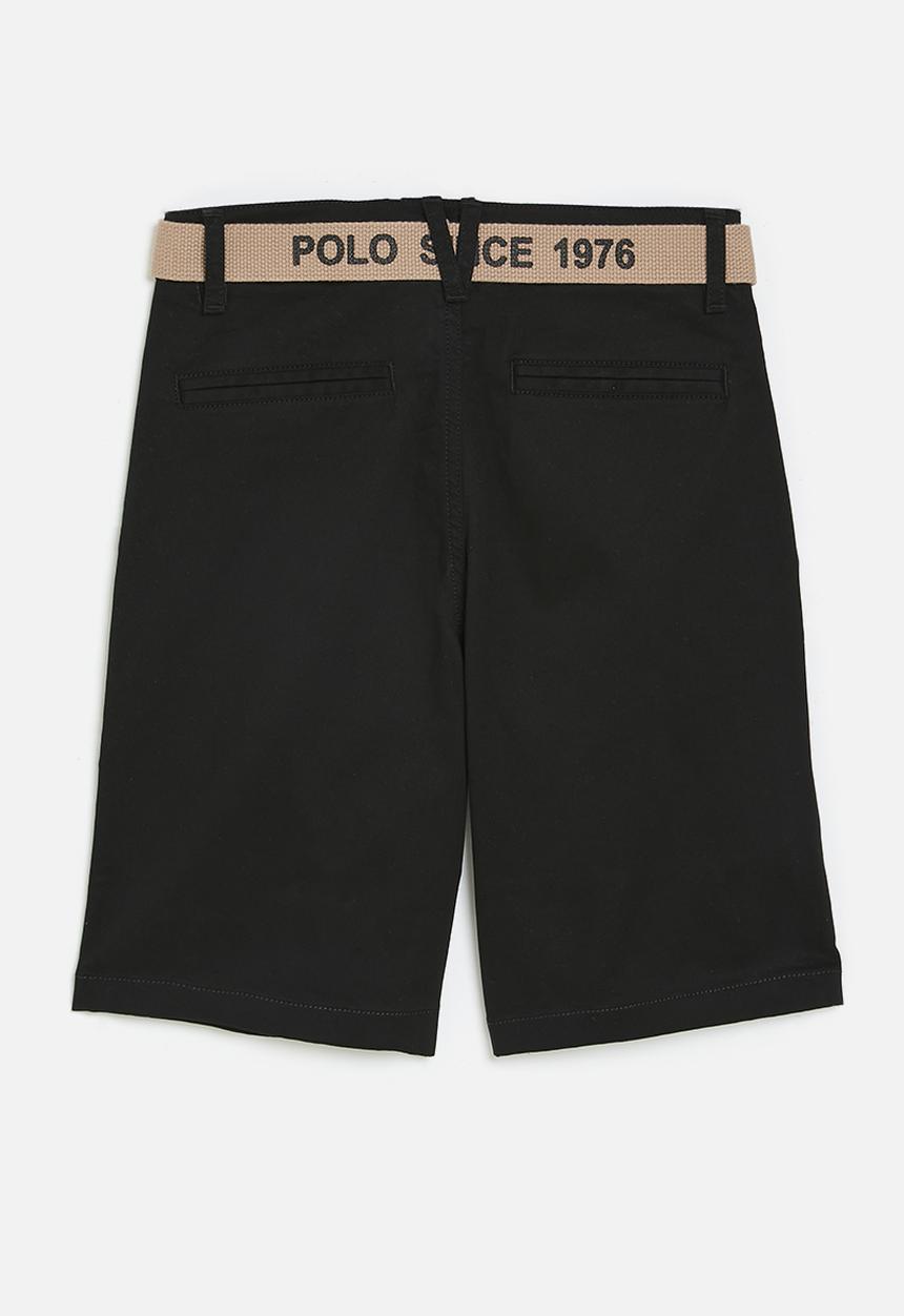 POLO - Boys andrew belted chino short - black