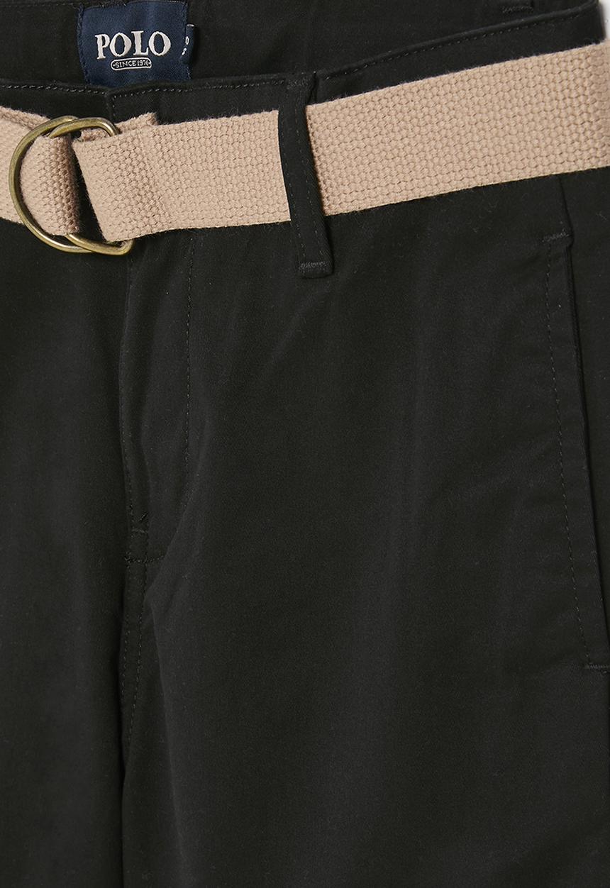 POLO - Boys andrew belted chino short - black