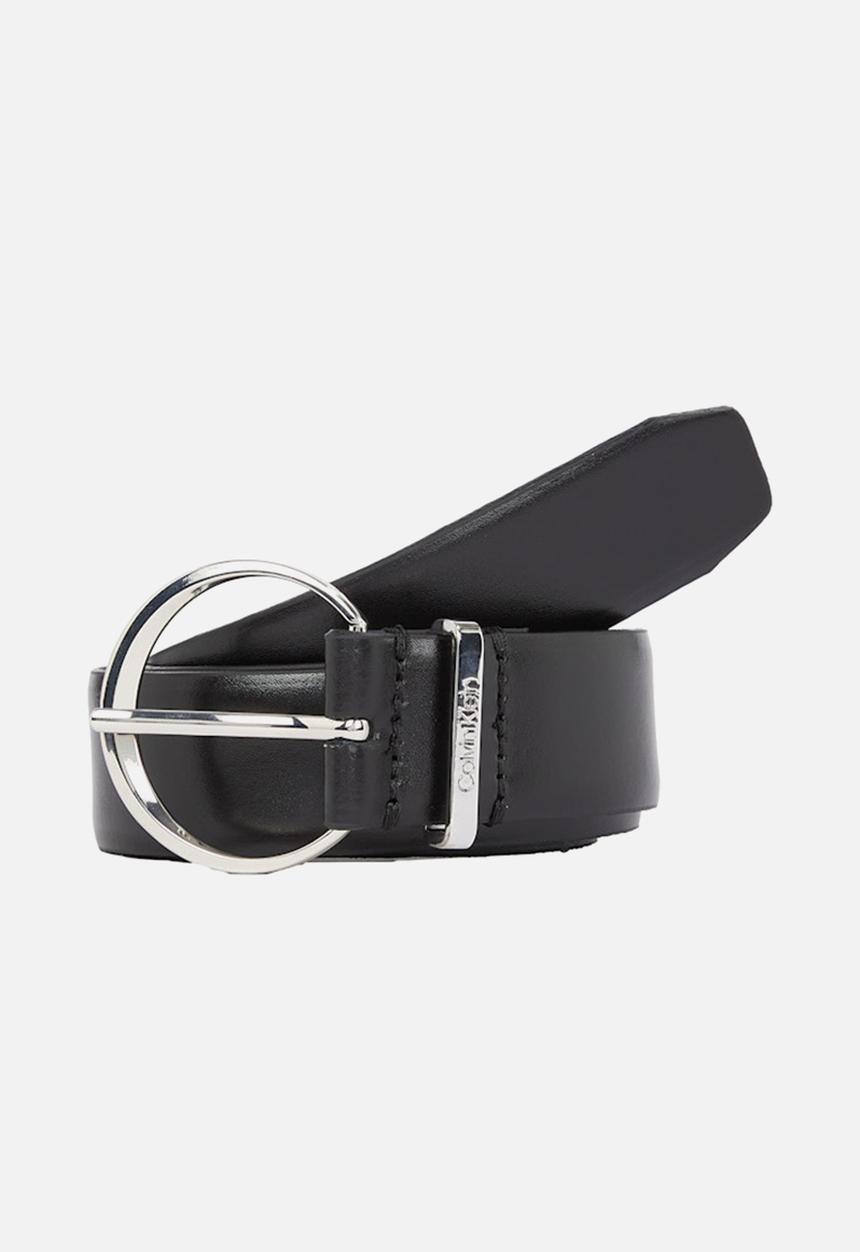 Calvin Klein - Must round buckle belt-black