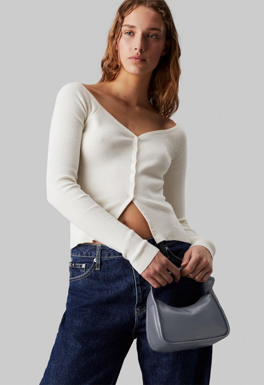 Calvin Klein - Knotted top handle bag-blue