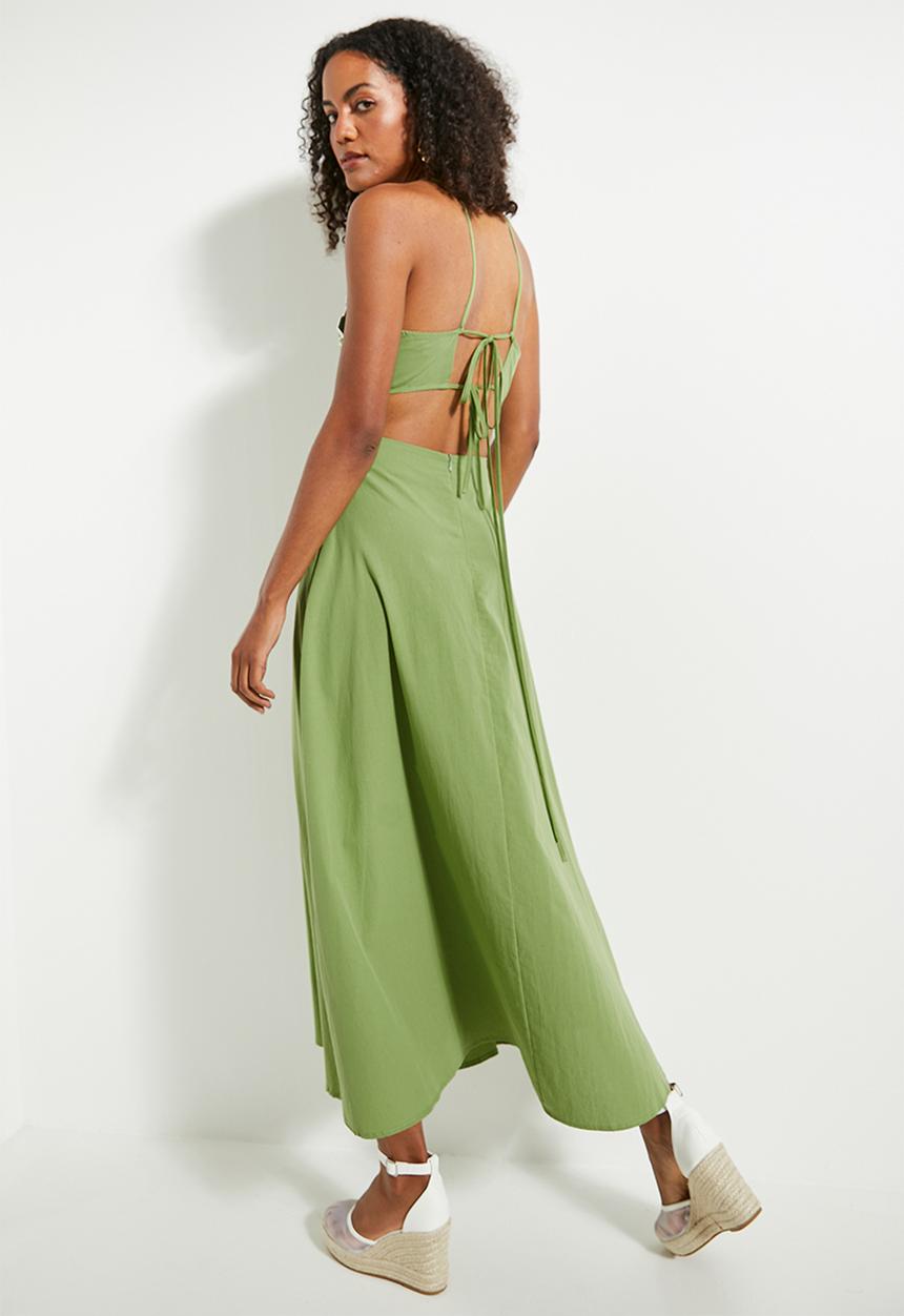 Superbalist - Strappy fit & flare maxi dress - green