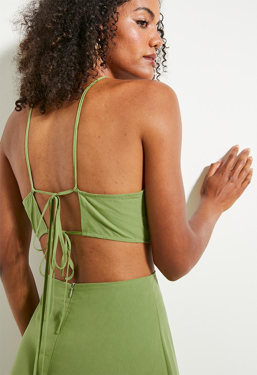 Superbalist - Strappy fit & flare maxi dress - green
