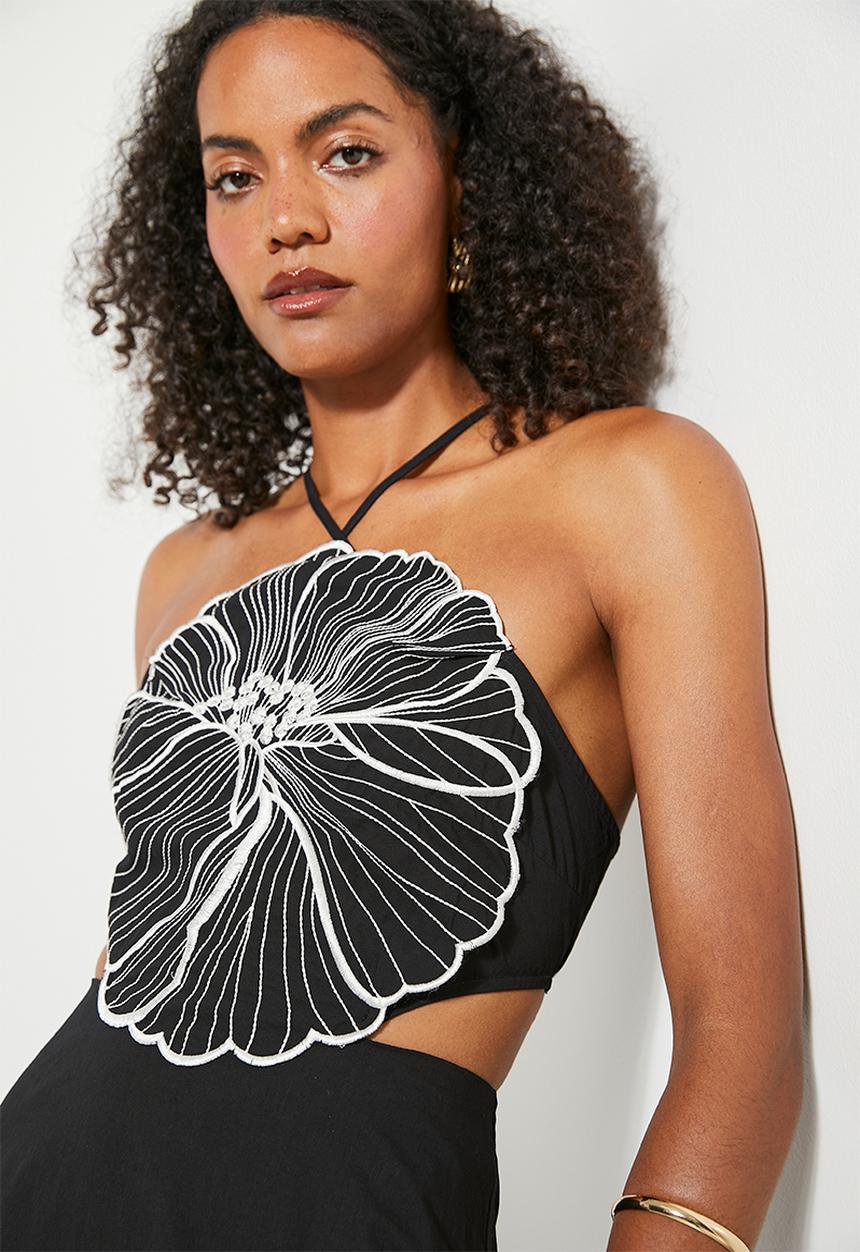 Superbalist - Strappy fit & flare maxi dress - black