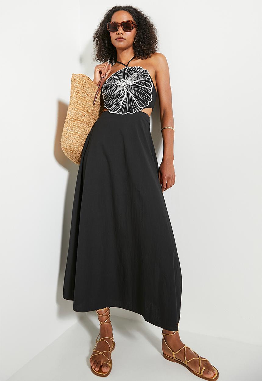 Superbalist - Strappy fit & flare maxi dress - black