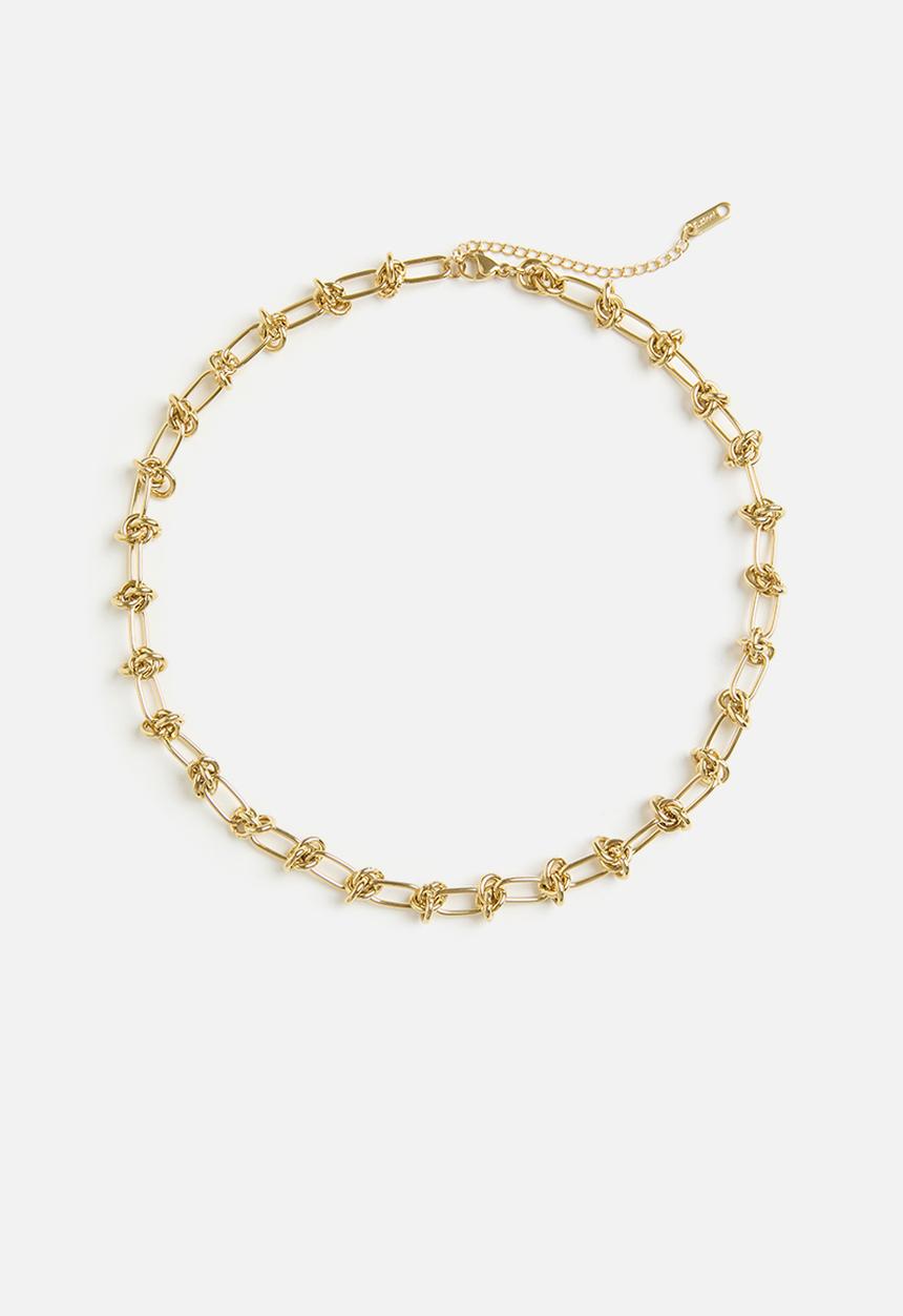 Zoe on Trend - Twisted knot necklace - gold