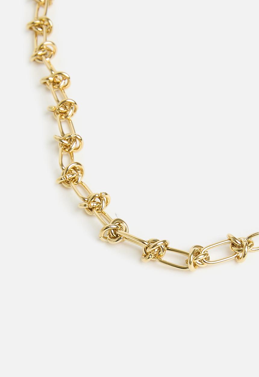Zoe on Trend - Twisted knot necklace - gold