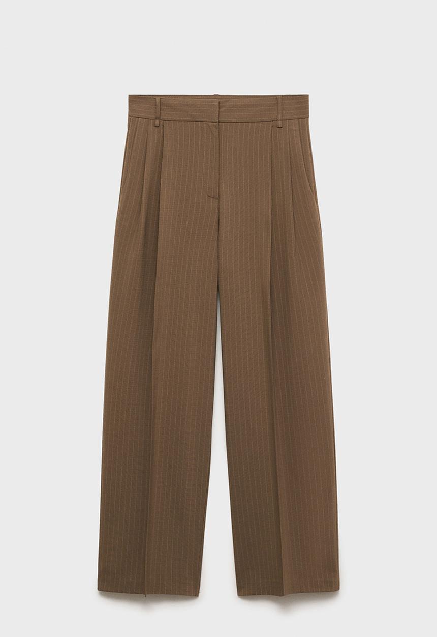 MANGO - Trousers Stripe - Dark Green