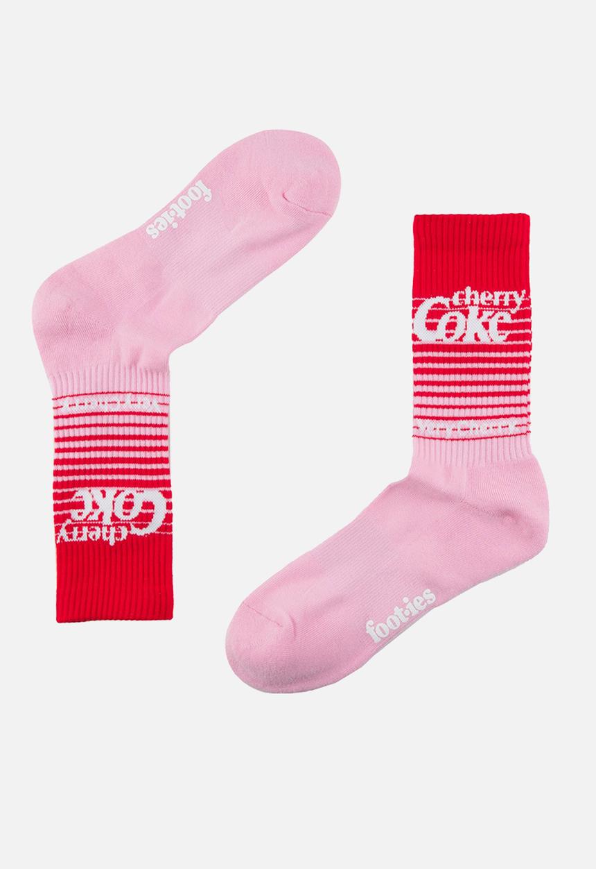 Foot-ies - Cherry coke micro sneaker sock 2 pack - light pink & white