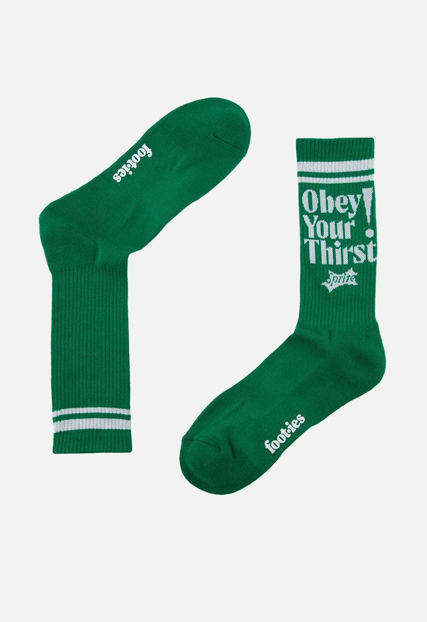 Foot-ies - Sprite obey sneaker sock 2 pack - green & white