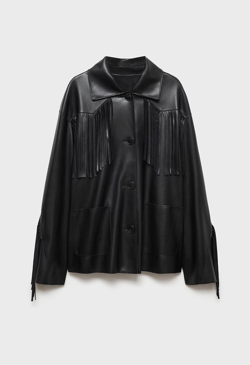 MANGO - Overshirt Teki - Black