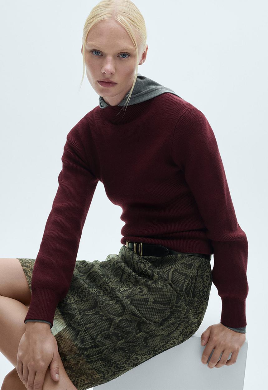 MANGO - Sweater moza - dark red