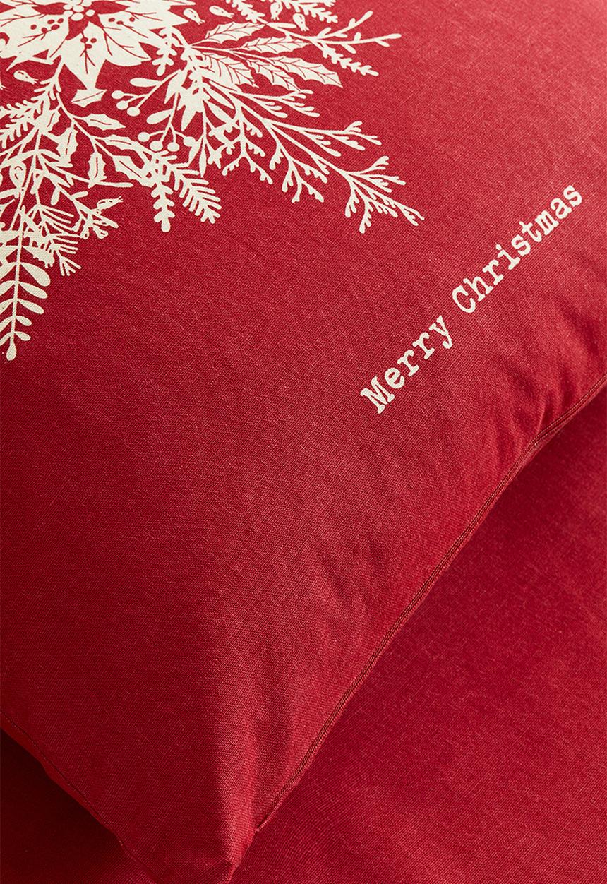 H&M - 2 Pack cotton cushion covers - red/merry christmas