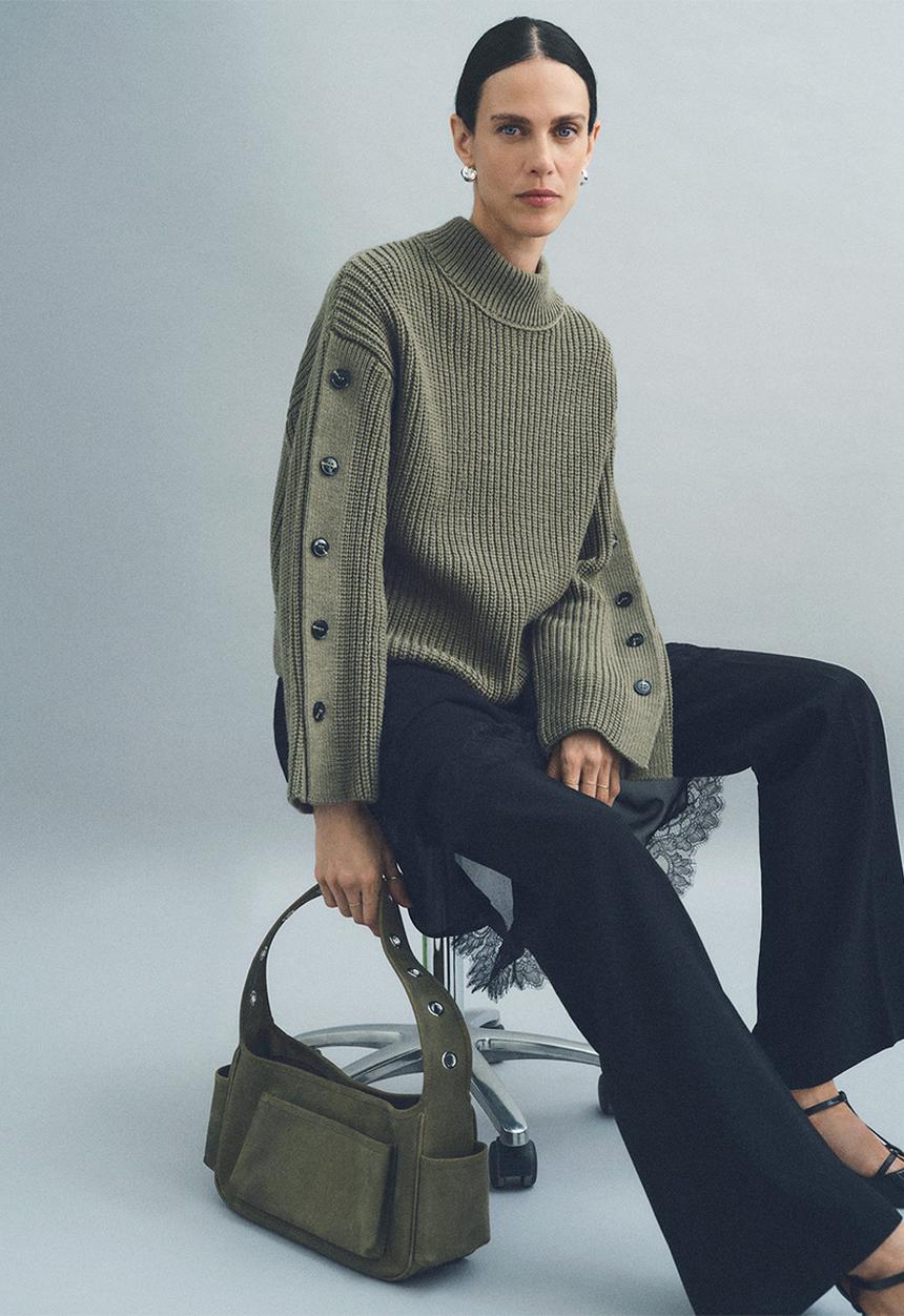 MANGO - Sweater Selma - Khaki