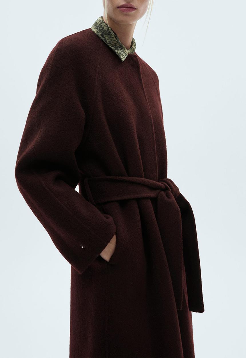 MANGO - Coat moon - dark red