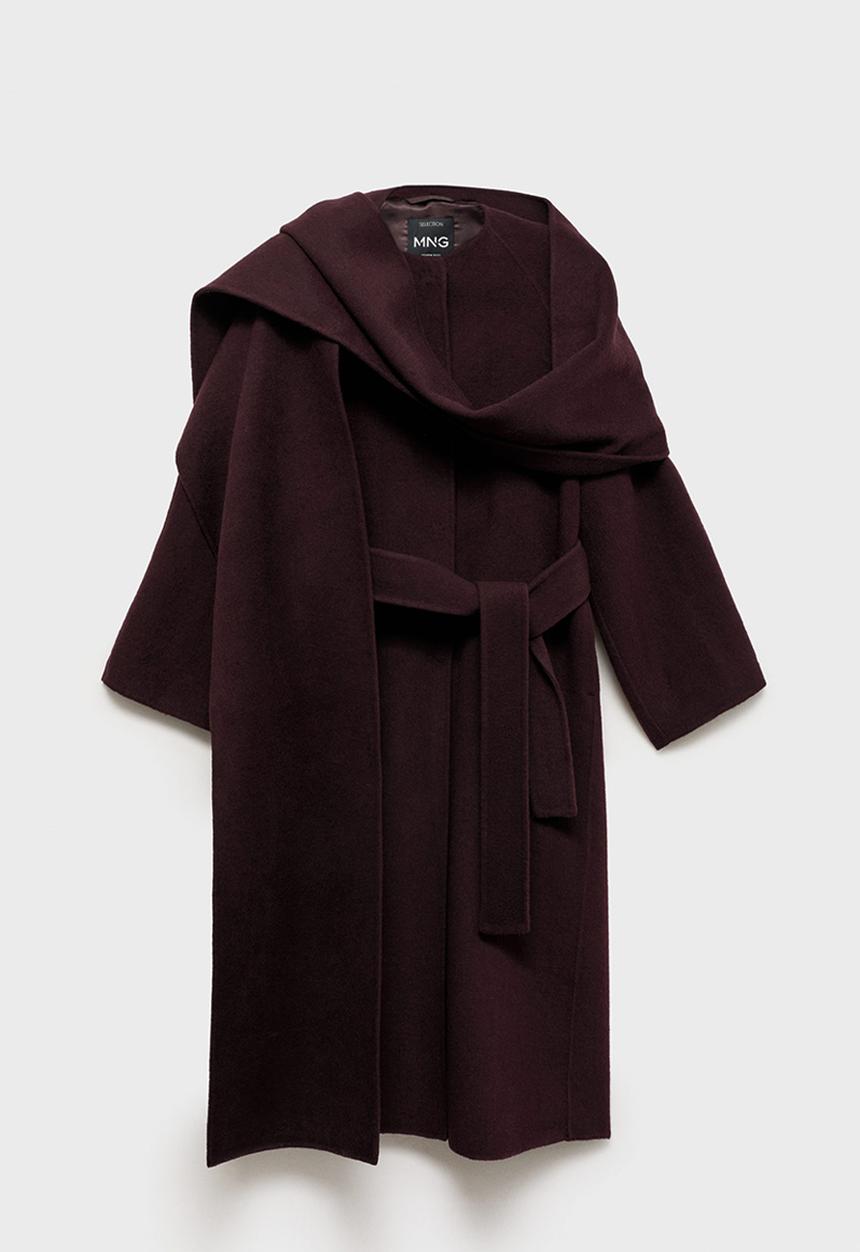 MANGO - Coat moon - dark red
