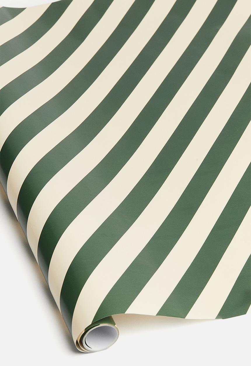 H&M - Gift wrap - dark green/striped
