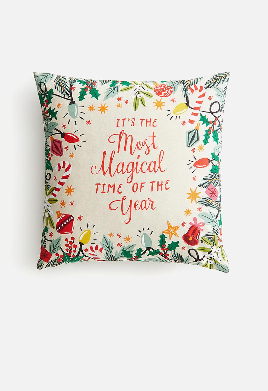H&M - Printed cushion cover - red/christmas