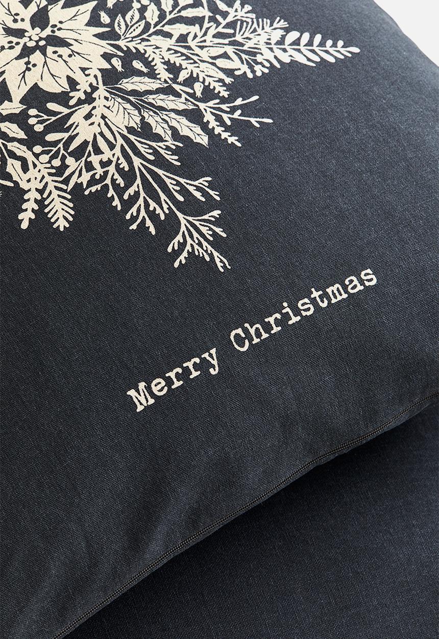 H&M - 2 Pack cotton cushion covers - black/merry christmas