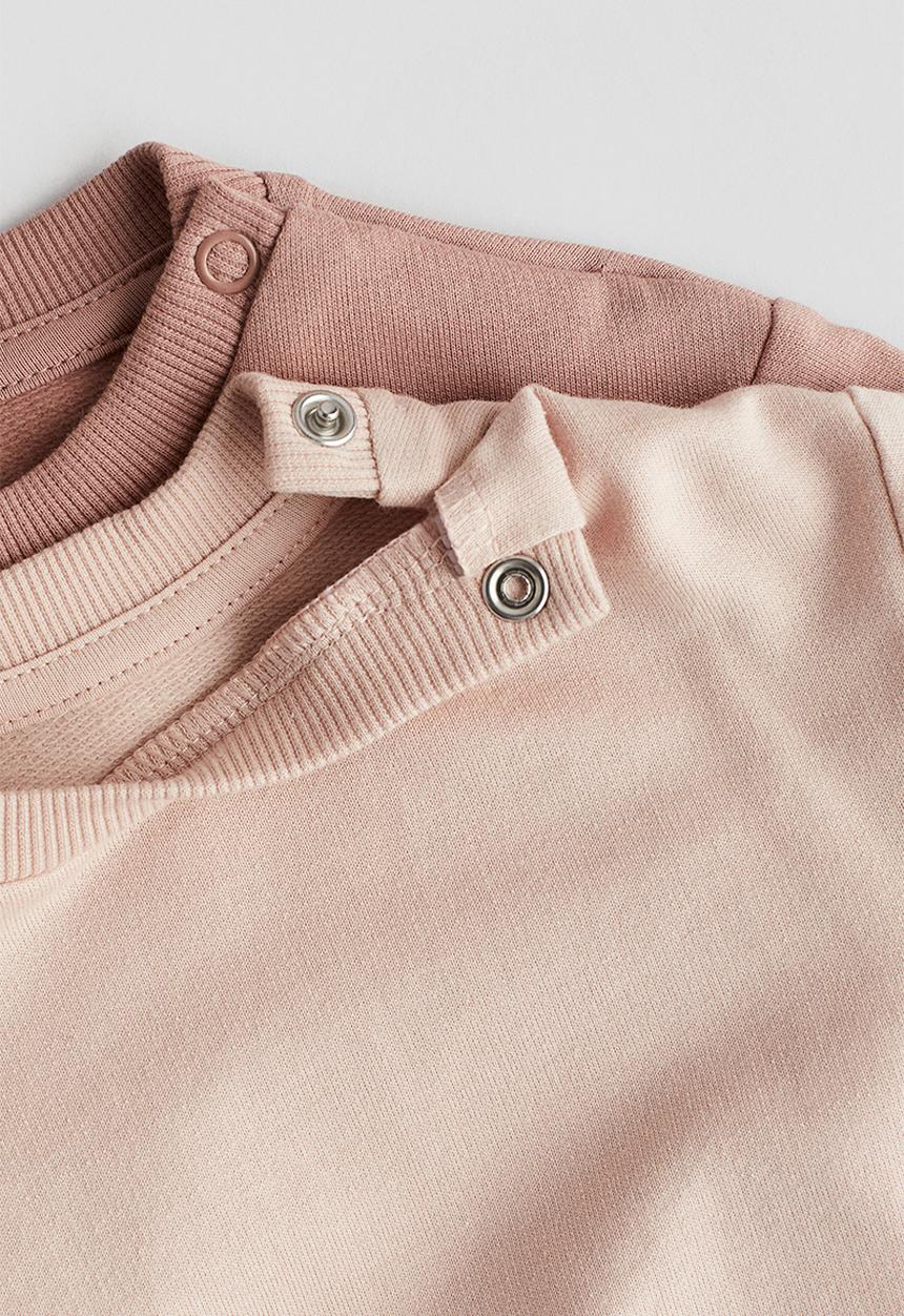 H&M - 2-Pack cotton sweatshirts - dusty pink & light pink