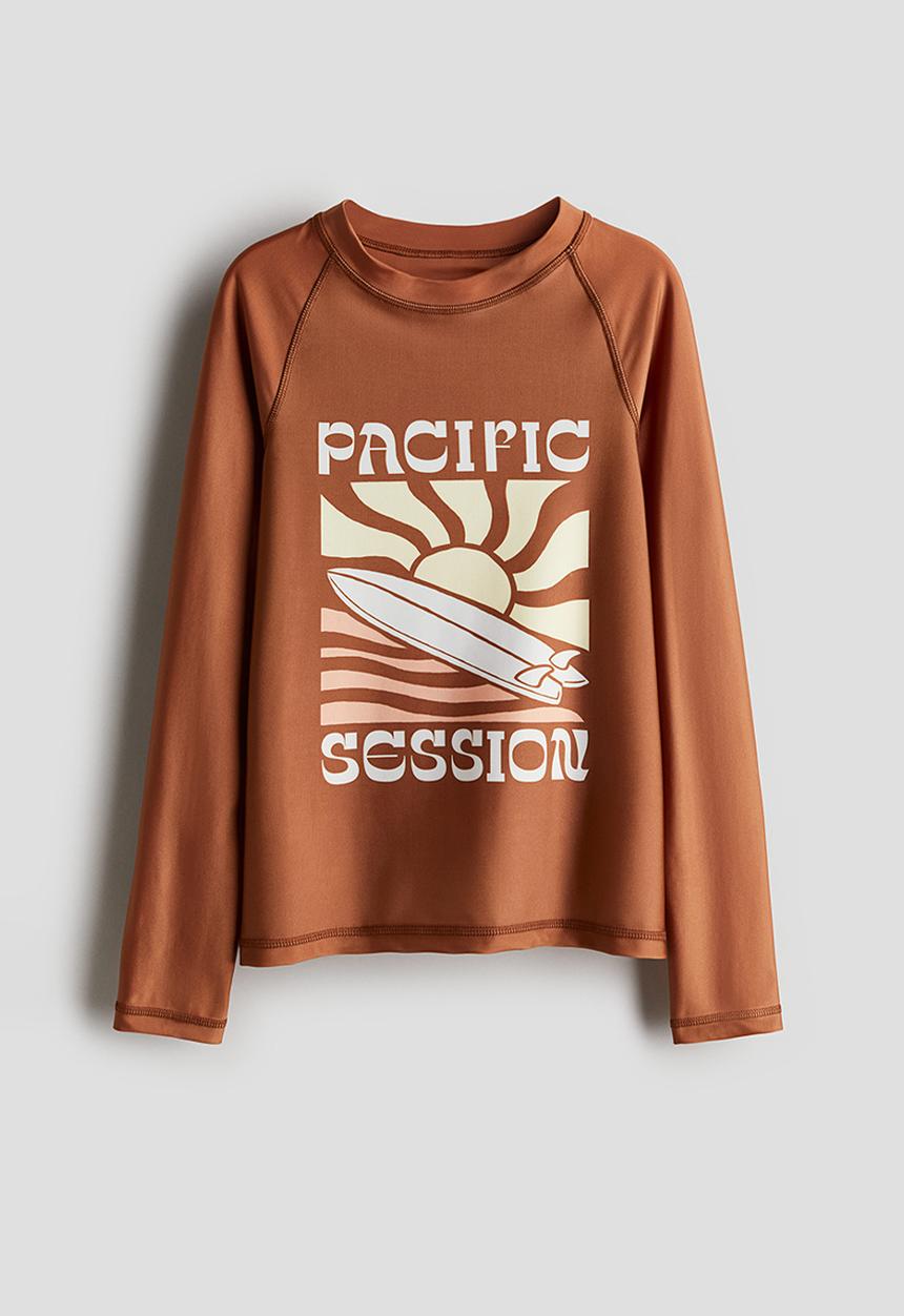 H&M - Upf 50 swim top - brown,multi
