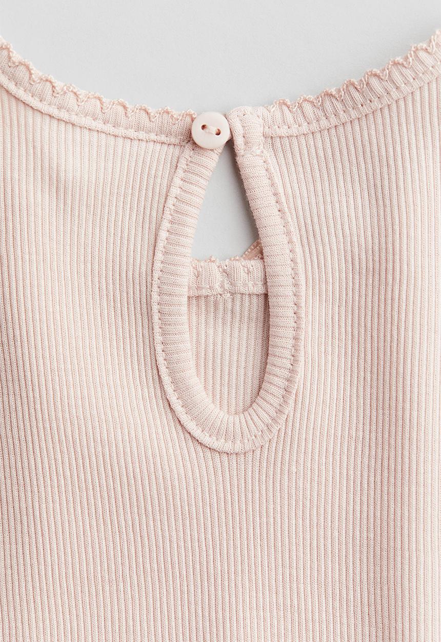 H&M - Ribbed jersey top - light pink