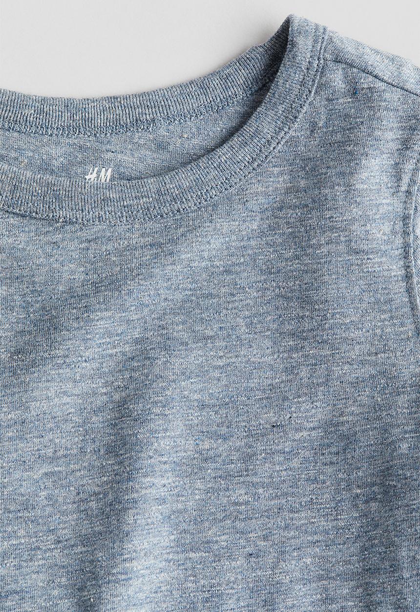 H&M - Cotton jersey T-shirt - blue marl