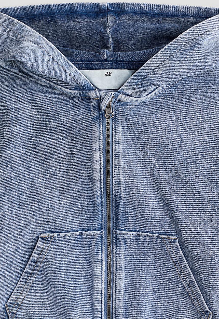 H&M - Zip-through twill hoodie - blue