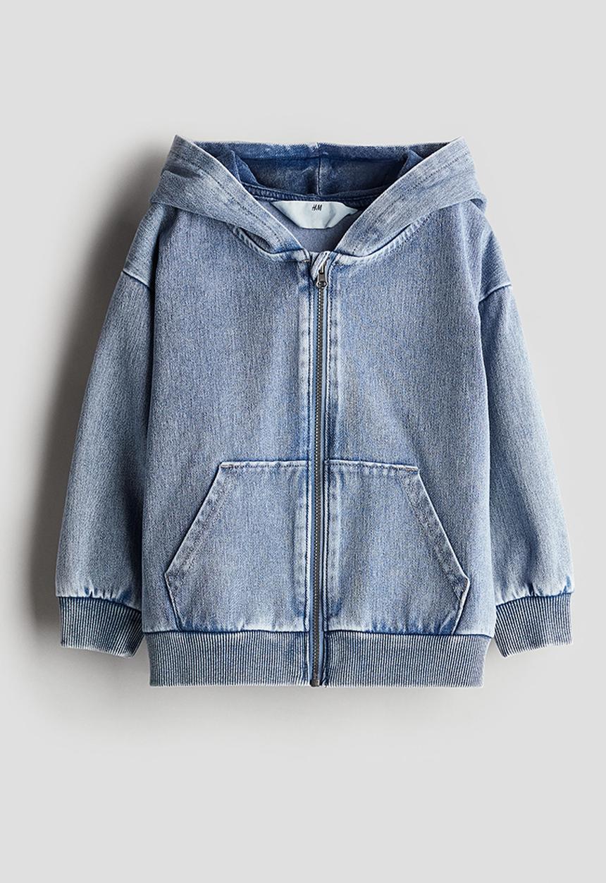 H&M - Zip-through twill hoodie - blue