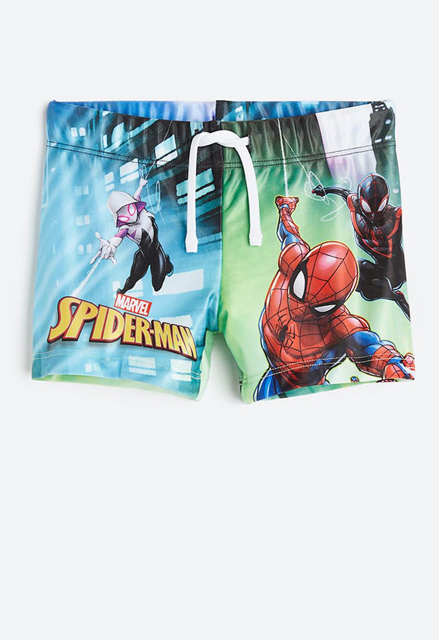 H&M - Printed swimming trunks - green/Spider-Man