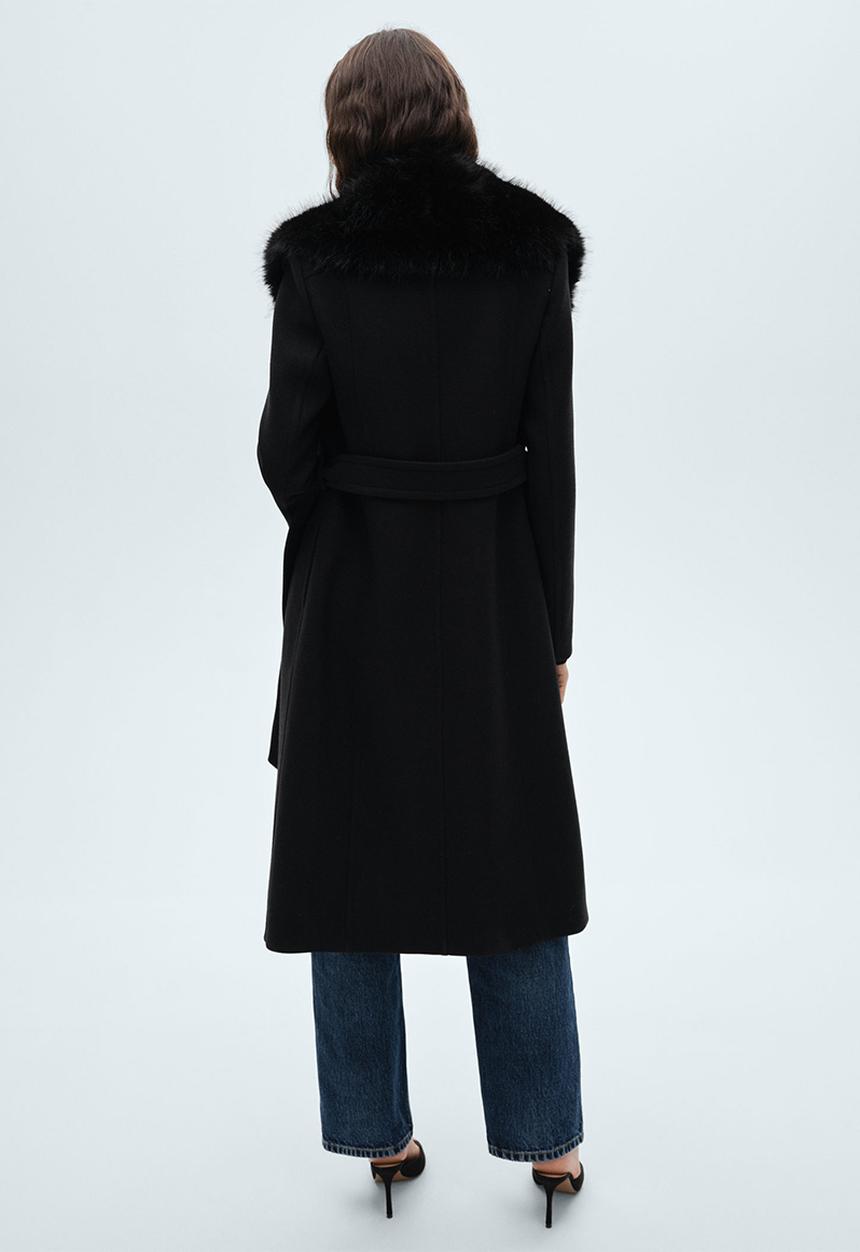 MANGO - Coat fer - black
