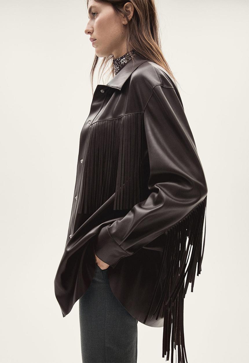 MANGO - Overshirt Lea - Brown