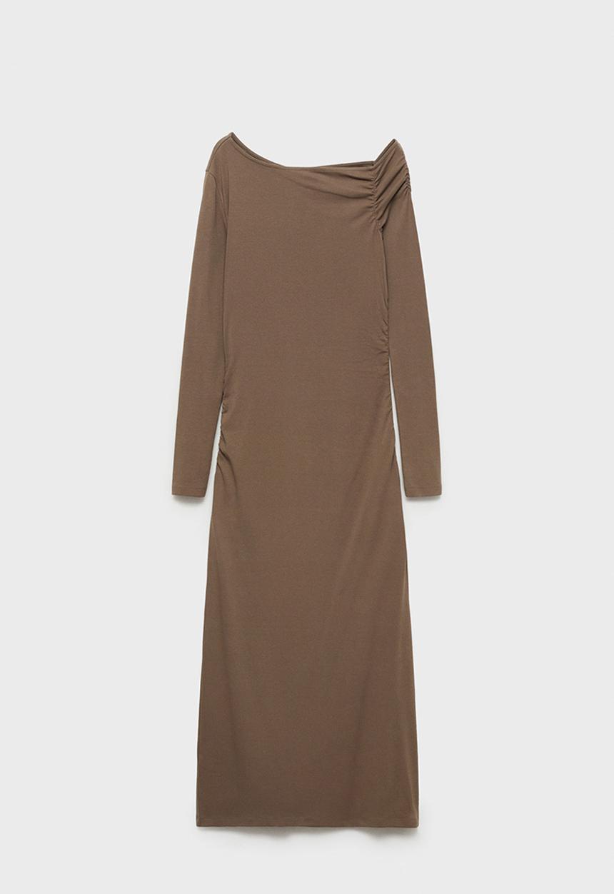 MANGO - Dress Basili - Medium Brown