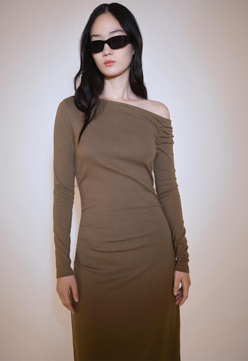 MANGO - Dress Basili - Medium Brown