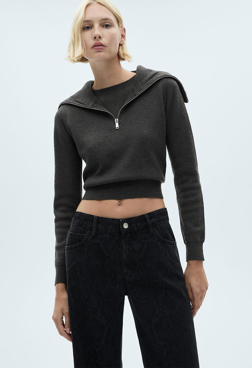 MANGO - Jeans Snake - Open Gray