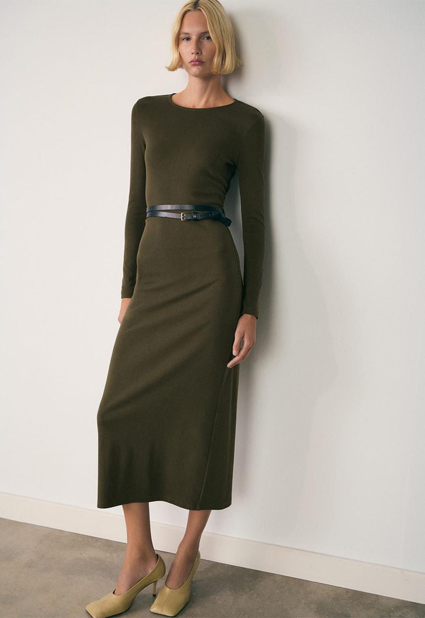 MANGO - Dress Basila - Khaki