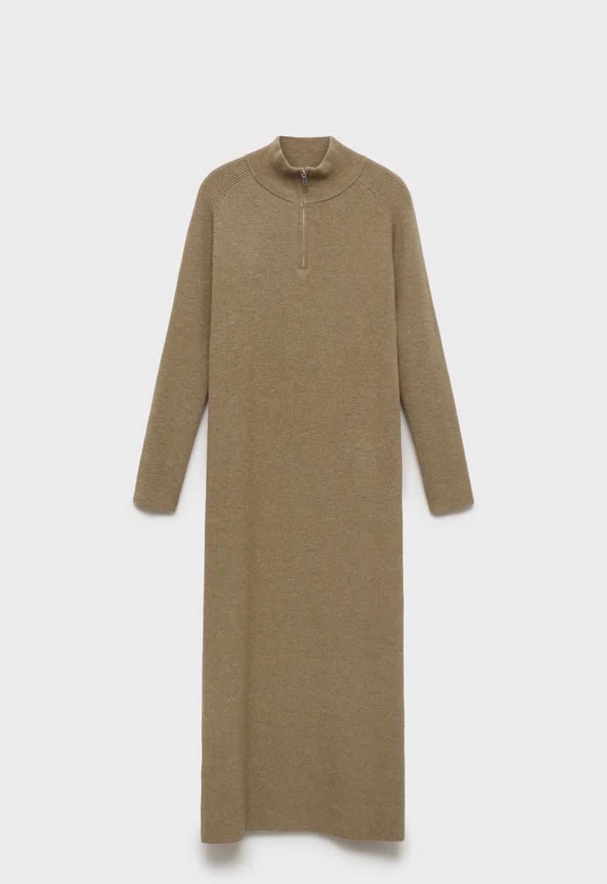 MANGO - Dress Vladi - Beige/Khaki