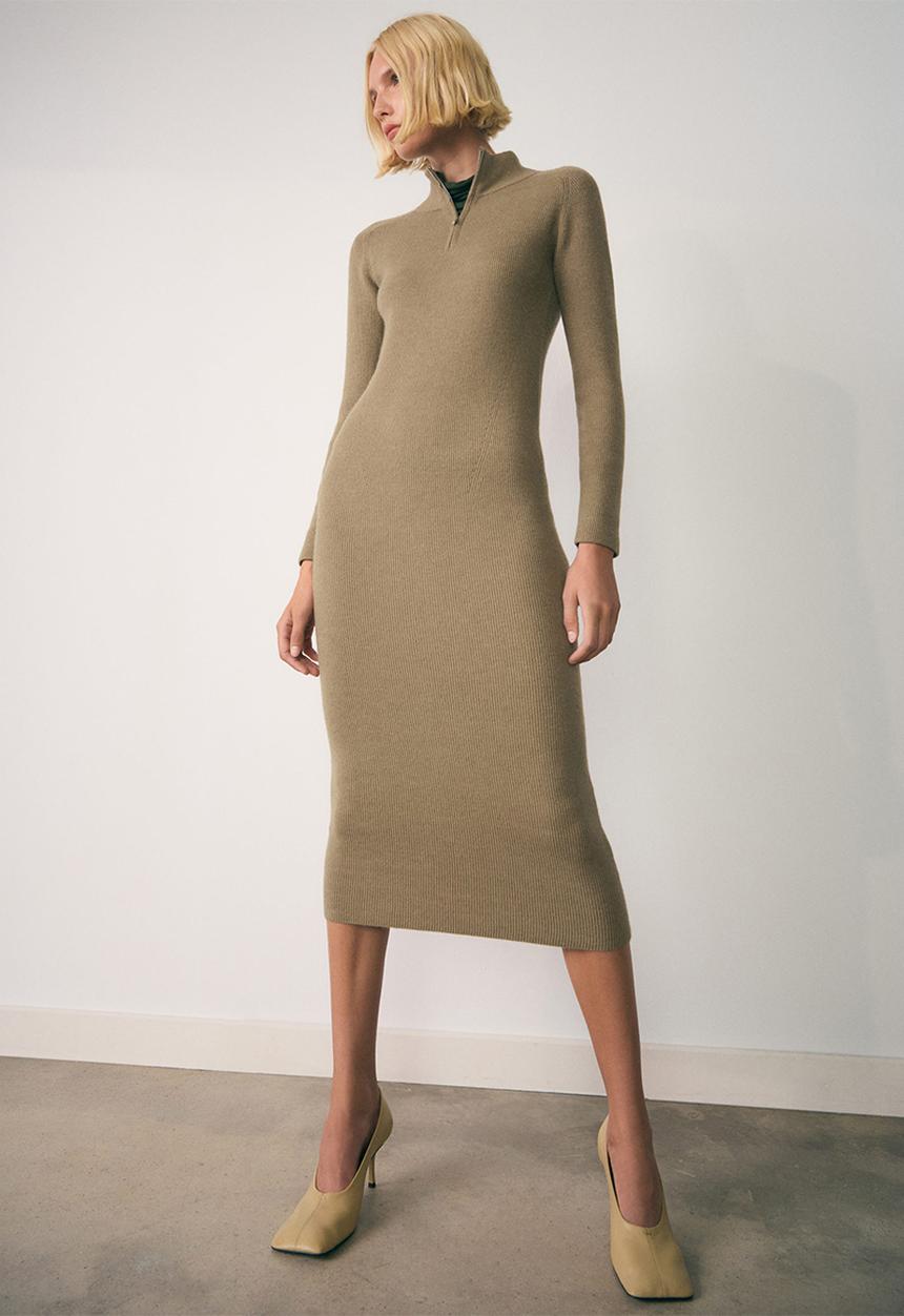 MANGO - Dress Vladi - Beige/Khaki