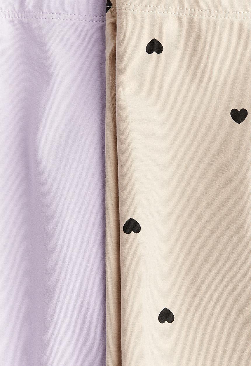 H&M - 2 Pack cycling shorts - light purple/hearts