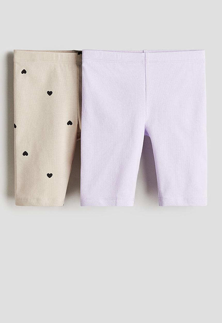 H&M - 2 Pack cycling shorts - light purple/hearts